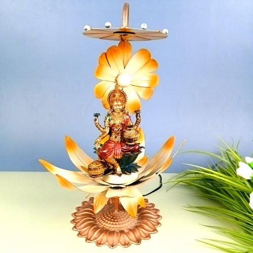 Lotus Lamp | Led Lamp Showpiece | Led Stand for Placing Statues / Aasan for God - for Temple, Home, Living Room, Office Desk, Mandir Decor & Gifts - 17 Inch