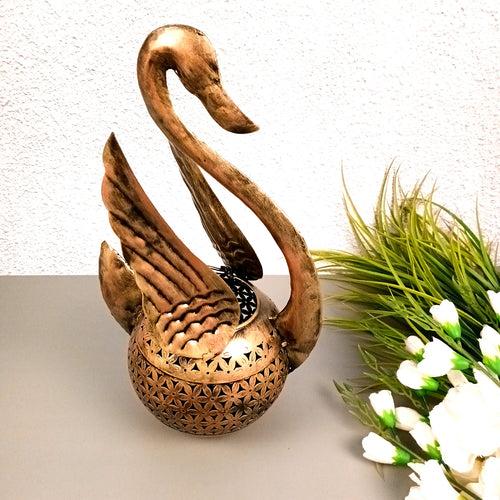 Swan Tea Light Stand Showpiece | Decorative Candle Tealight Holder - for Home, Table, Living Room Decor | for Festival Decoration & Gifts (Pack of 2)