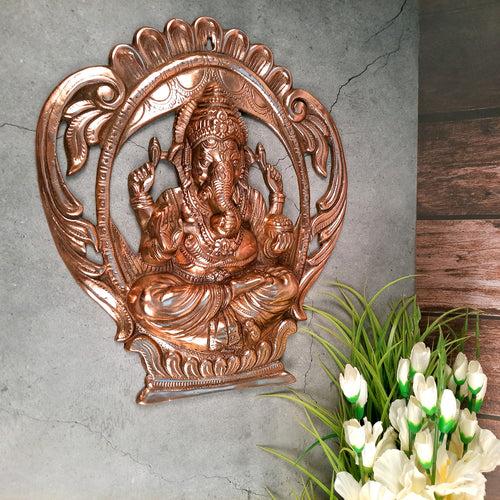 Ganesh Idol Wall Hanging | Lord Ganesha Face Wall Statue Decor | Religious & Spiritual Wall Art - For Puja, Home & Entrance  Living Room & Gift - 15 Inch