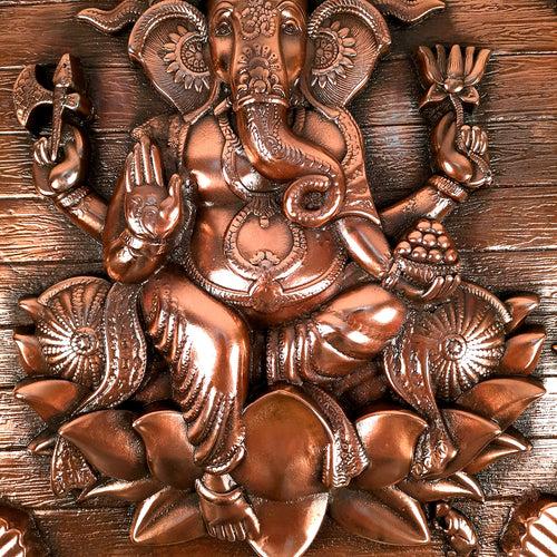 Ganesh Wall Hanging Idol | Lord Ganesha Wall Decor for Big Walls - For Puja, Home, Entrance, Big Walls, Living Room & Gift - 24 Inch