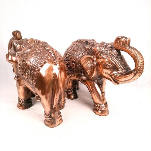 Elephant Statue Showpiece | Elephant Sculpture - for Vastu, Good Luck, Prosperity, Home & Table Decor & Gifts - 12 Inch