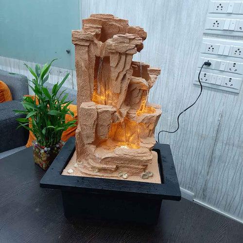 Table Top Water Fountain | Indoor Fountains with LED Lights Waterfall  - For Vastu, Table, Office, Living Room, Home Decor & Gifts | Wedding & House Warming Gift - 22 Inch