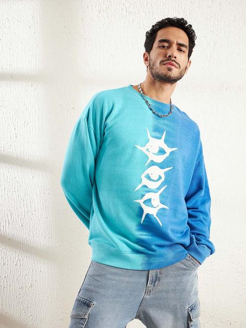 Blue Ombre Oversized Sweatshirt