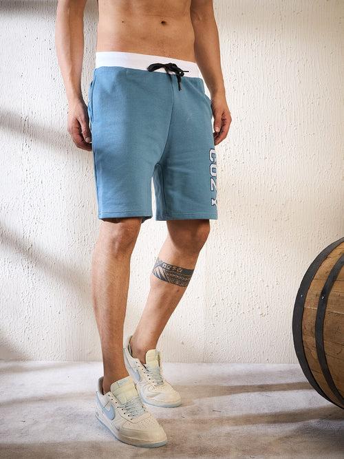 Blue Cozy Embroirdered Shorts