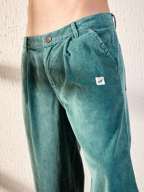 Sea Blue Slouchy Korean Corduroy Pants