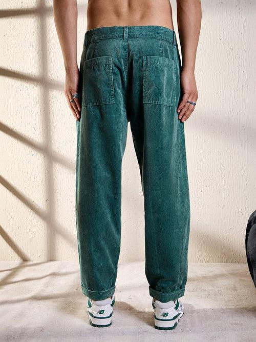 Sea Blue Slouchy Korean Corduroy Pants