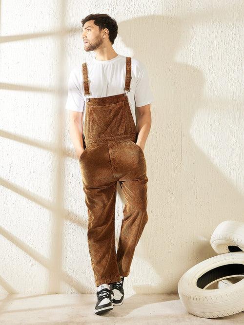 Camel Dyed Corduroy Baggy Dungaree