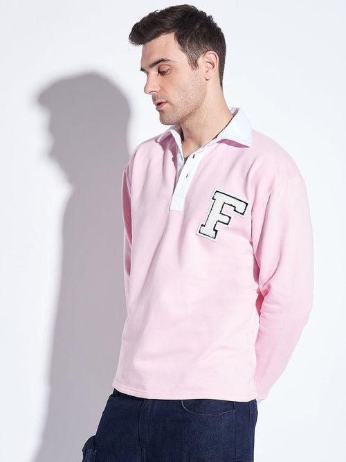 Pink Fleece Rugby Polo Tshirt