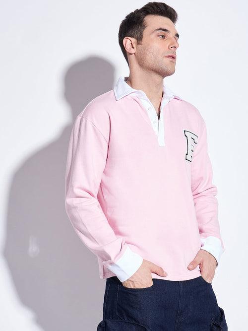 Pink Fleece Rugby Polo Tshirt