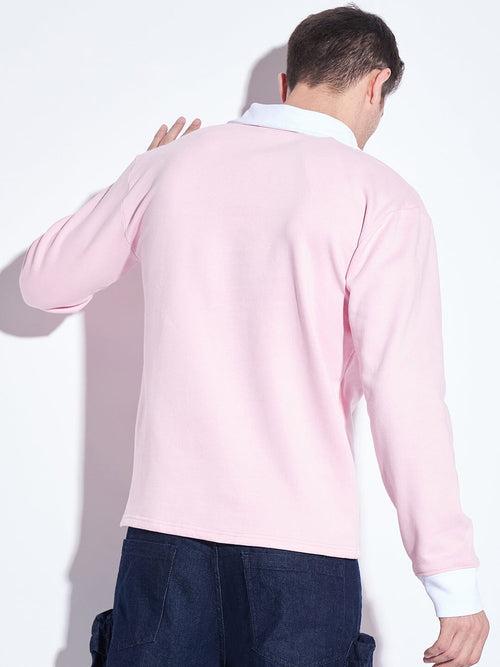 Pink Fleece Rugby Polo Tshirt