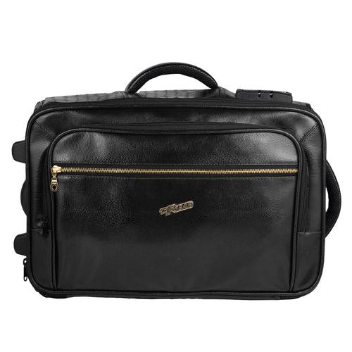 Stargaze 23L Black Vegan Leather Overnighter Pilot Laptop Trolley Case