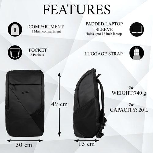 Ray 20L Black Laptop Backpack