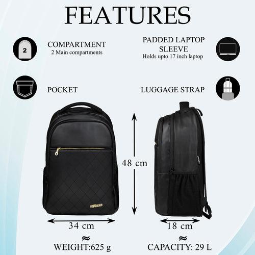 Vilcho 29L Black Laptop Backpack