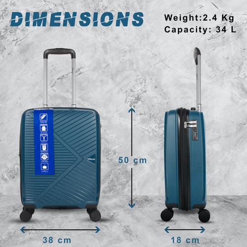 STV PP03 20" Peacock Blue Expandable Cabin (Small) Suitcase