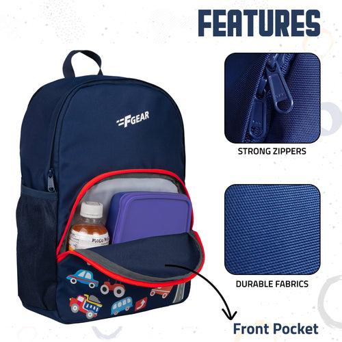 Fastcar 12L Navy Blue Wheelers Kids Backpack