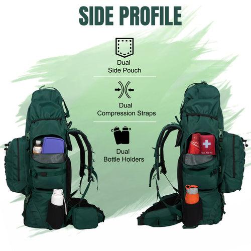 Levante 87L Spruce Green Rucksack Detachable Daypack