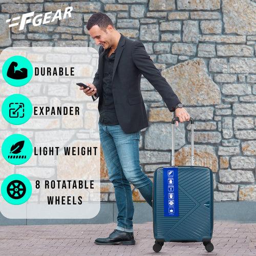 STV PP03 20" Peacock Blue Expandable Cabin (Small) Suitcase