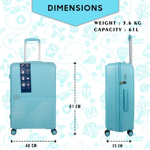 STV PP02 24" Turtle Blue Expandable Medium Check-in Suitcase