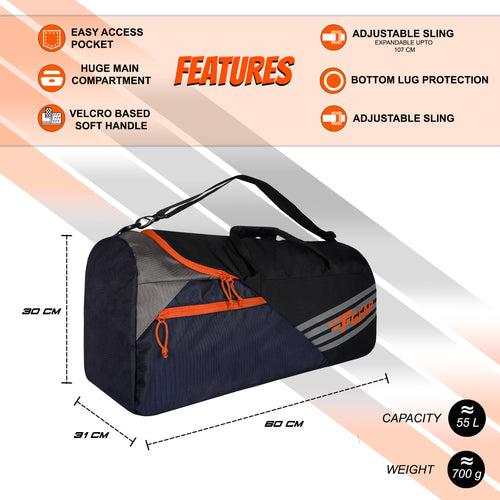 Explory V2 55L Blk Navy Orange Duffel Travel Duffle