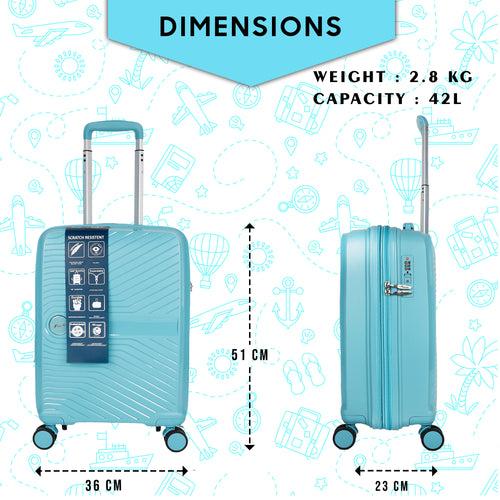 STV PP02 20" Turtle Blue Expandable Cabin (Small) Suitcase