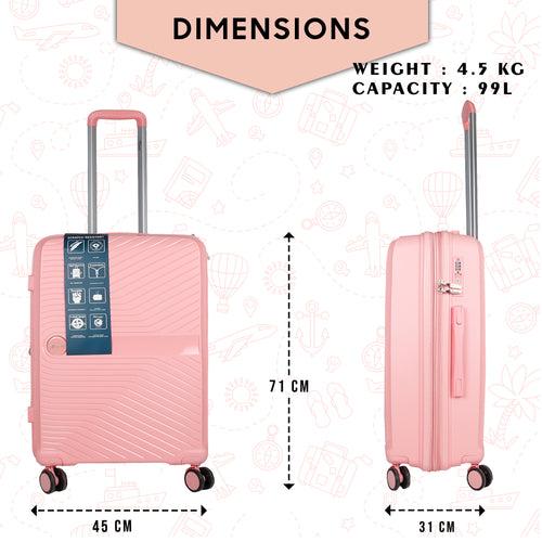 STV PP02 28" Peach Expandable Large Check-in Suitcase