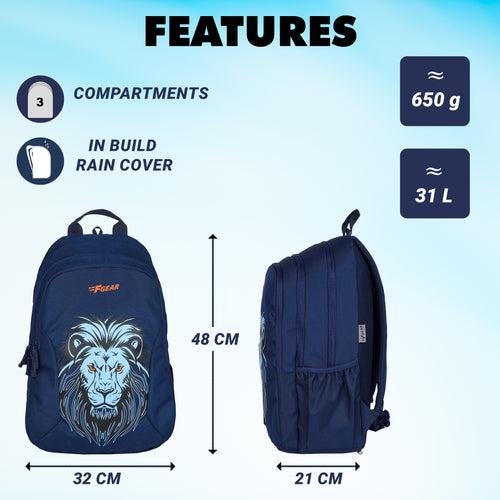 J7737 Mystery 31L Navy Laptop Backpack with Raincover