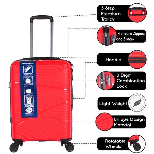 Joy PP008 24" Red Medium Check-in Suitcase