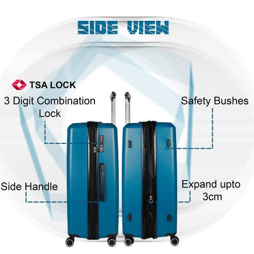 STV PP04 24" Blue Expandable Medium Check- in Suitcase