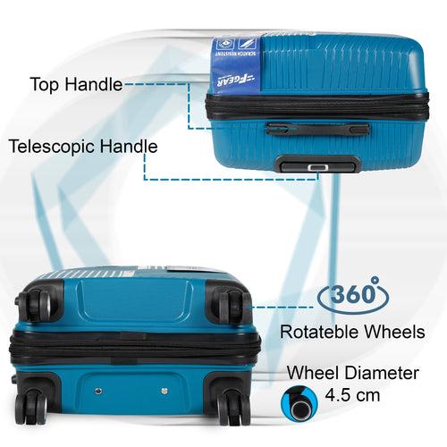 STV PP04 24" Blue Expandable Medium Check- in Suitcase