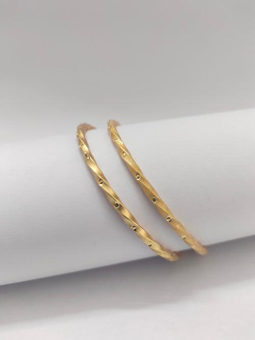 Anti Tarnish Matt Finish Gold Plated Bangles