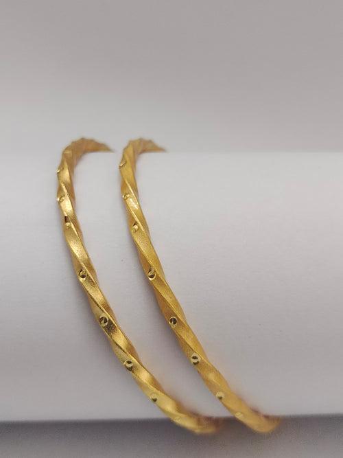 Anti Tarnish Matt Finish Gold Plated Bangles