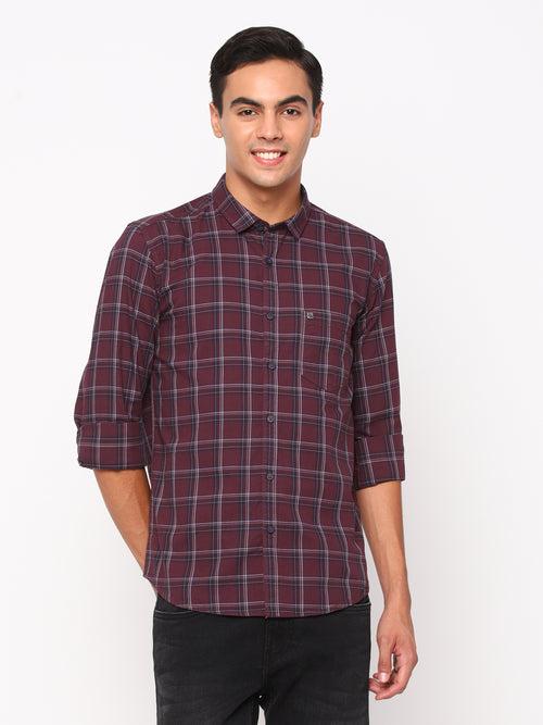 Wine Checkerd Shirt