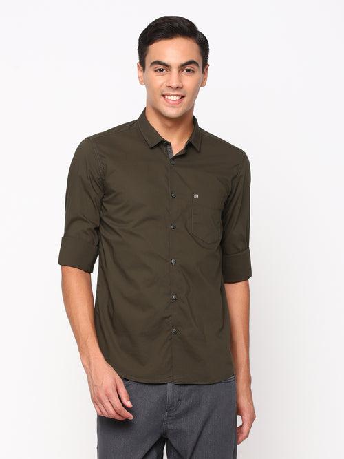 Dark Green Plain Shirt