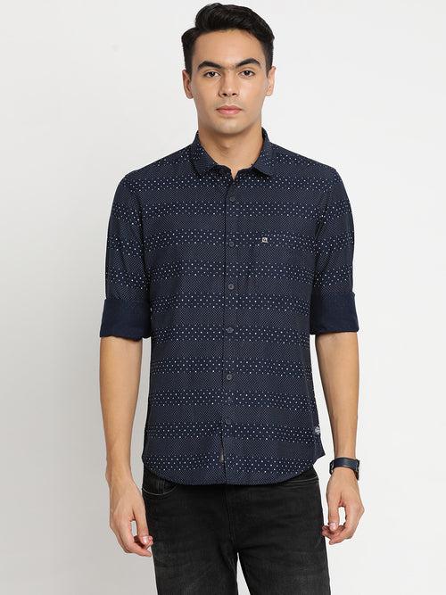 Navy Printed Shirt