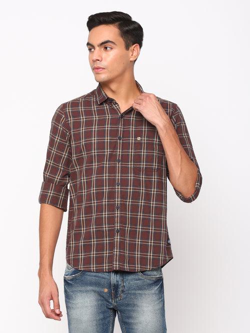 Brown Checkerd Shirt