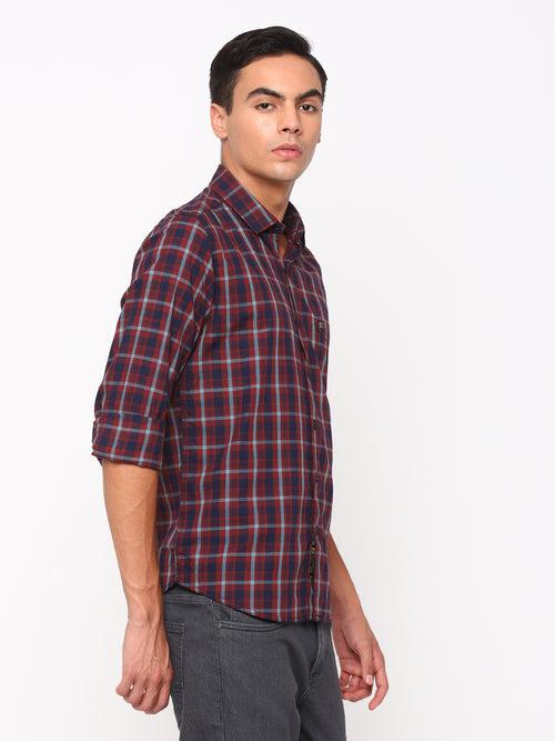 Maroon Checkerd Shirt