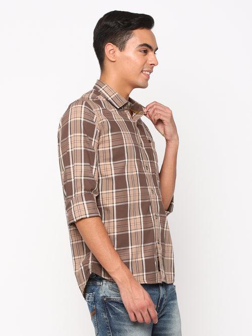 Brown Checkerd Shirt