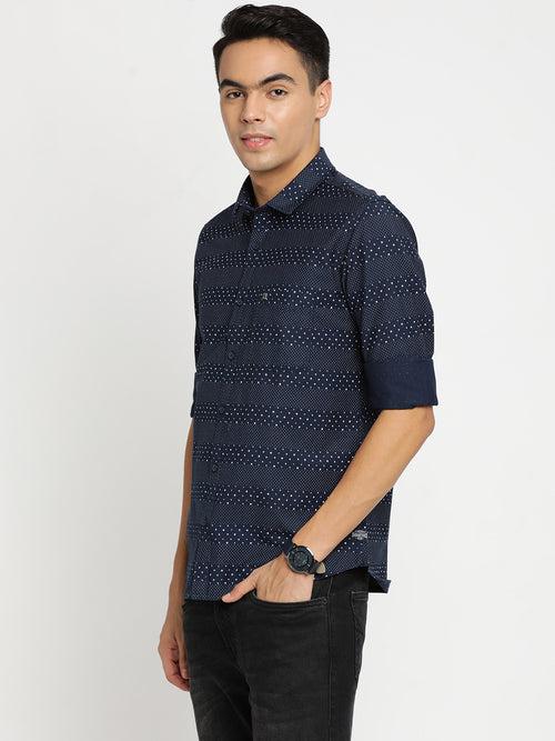 Navy Printed Shirt