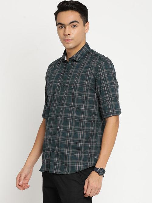 Dark Green Checkerd Shirt