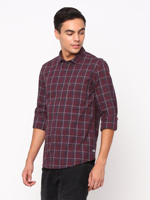 Wine Checkerd Shirt