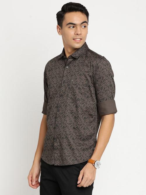 DK Brown Printed Shirt