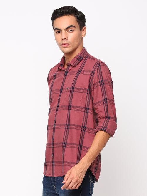 Maroon Checkerd Shirt