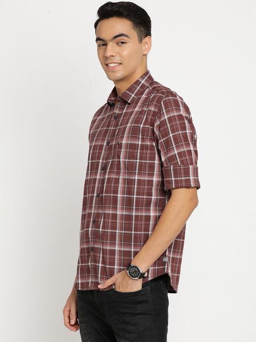 Maroon Checkered Shirt