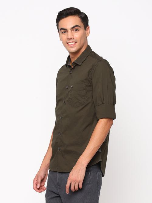 Dark Green Plain Shirt