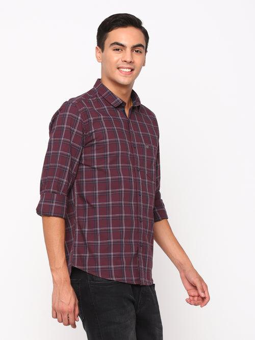 Wine Checkerd Shirt