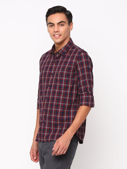 Maroon Checkerd Shirt