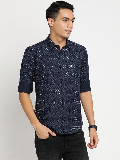 Navy Printed Shirt