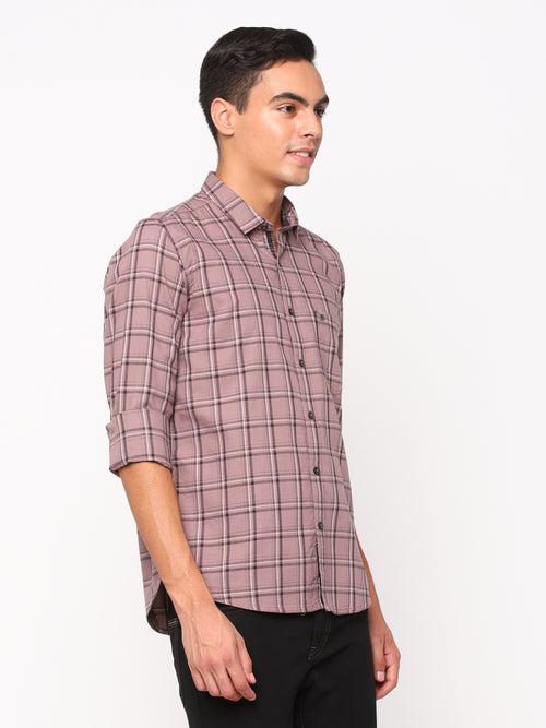 Light Brown Checkerd Shirt