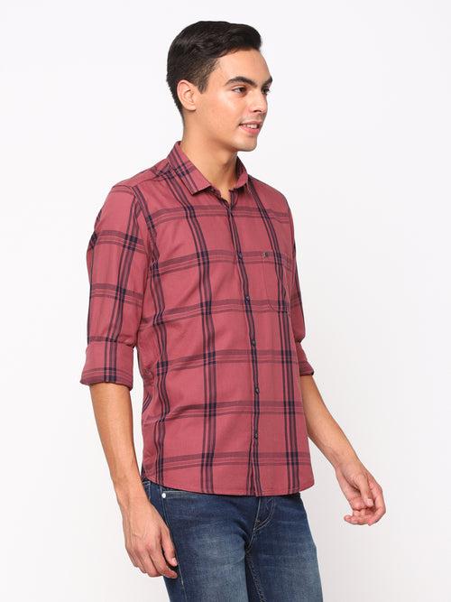 Maroon Checkerd Shirt