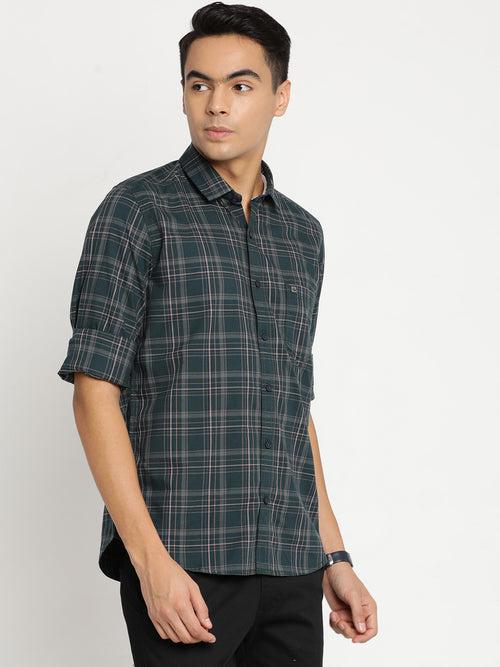 Dark Green Checkerd Shirt